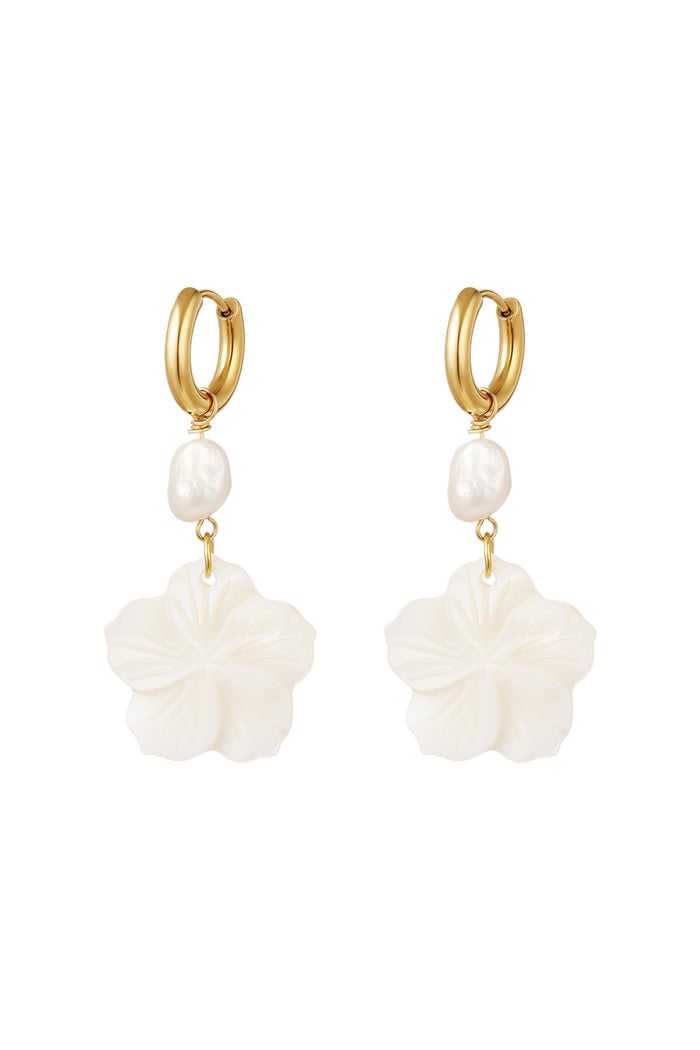 Flower earrings - Beach collection Gold Color Stainless Steel 