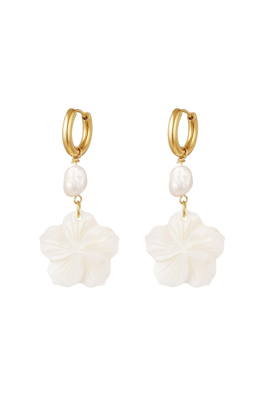 Blumenohrringe - Strandkollektion Goldfarbe Edelstahl