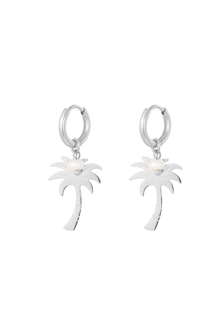 Palm tree earrings - Beach collection Silver Color Stainless Steel 2