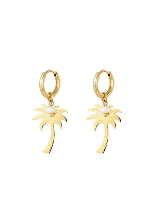 Palm tree earrings - Beach collection Gold Color Stainless Steel h5 