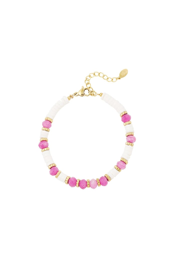 Beaded bracelet - Beach collection Fuchsia Stone 