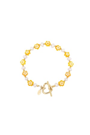 Small daisy bracelet - Beach collection Orange & Gold Color Stainless Steel h5 