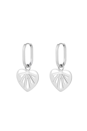 Cut out hearts earrings Silver Color Stainless Steel h5 