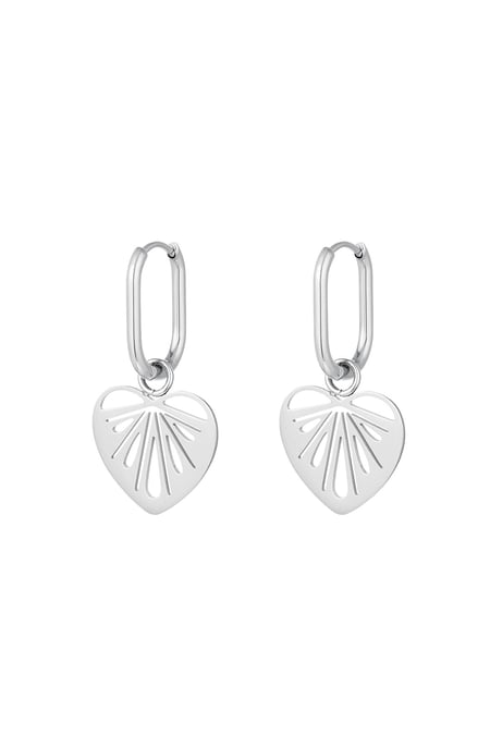 Cut out hearts earrings Silver Color Stainless Steel