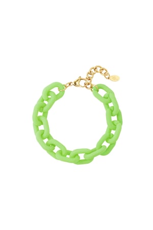 Acrylic chain bracelet colorful Green & Gold color h5 