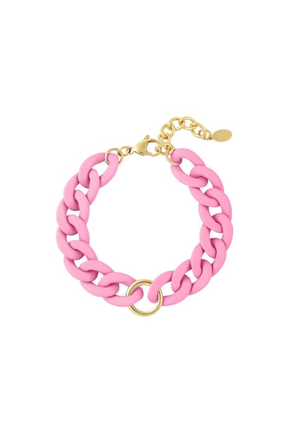 Gros bracelet chaîne Rose pâle Acrylique 2