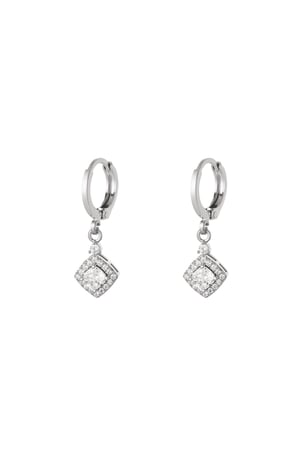 Earrings with zirconia pendant - Sparkle Collection Silver Color Copper h5 