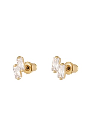 Ear studs colored stones - Sparkle collection Gold color Copper h5 