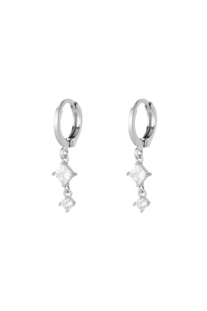 Earrings with zirconias - Sparkle collection White silver color Copper h5 