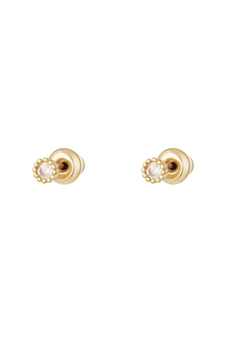 Ear Studs Zircon - Sparkle Collection Gold Color Copper