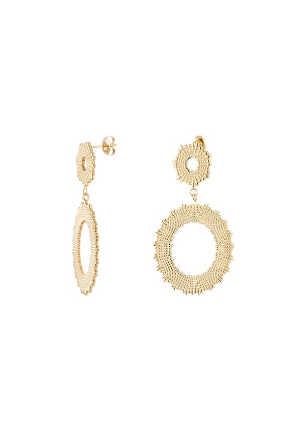 Earrings statement circles Gold Color Stainless Steel 2