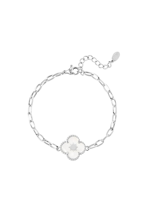 Bracelet 1 flower Silver Color Stainless Steel 2