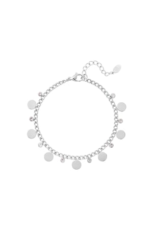 Bracelet circles with rhinestones Silver Color Stainless Steel h5 