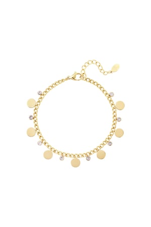 Bracelet circles with rhinestones Gold Color Stainless Steel h5 