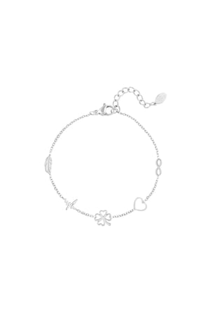 Bracciale minimalista con charms Silver Color Stainless Steel h5 