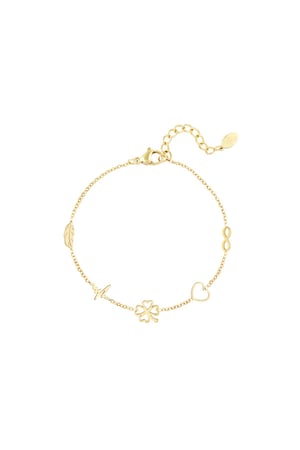 Minimalistisches Armband mit Charms Goldfarbe Edelstahl h5 