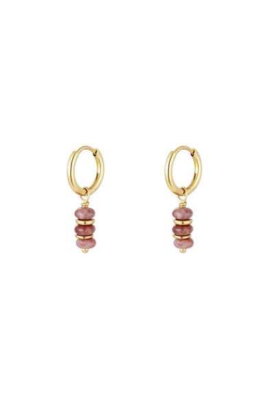 Earrings three stones Black Stainless Steel h5 