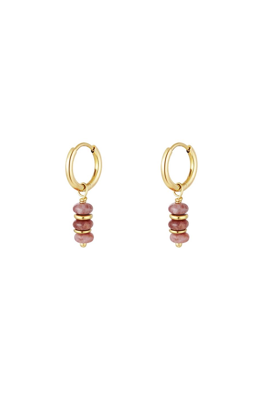 Earrings three stones Black Stainless Steel 