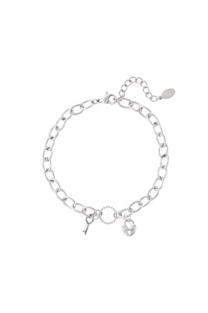 Armbandschlüssel & Schloss Silber Edelstahl h5 