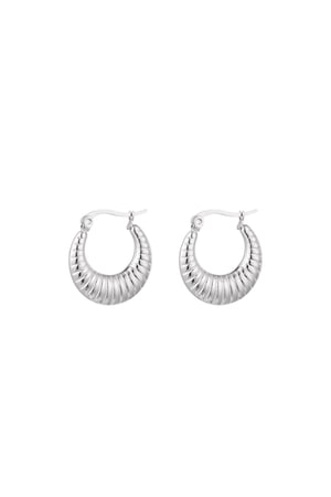 Earrings basic with print Silver Color Stainless Steel h5 