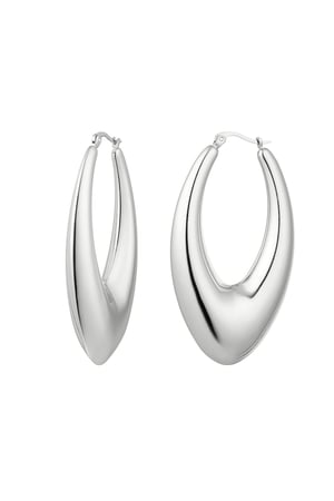 Earrings stainless steel chic large Silver color h5 