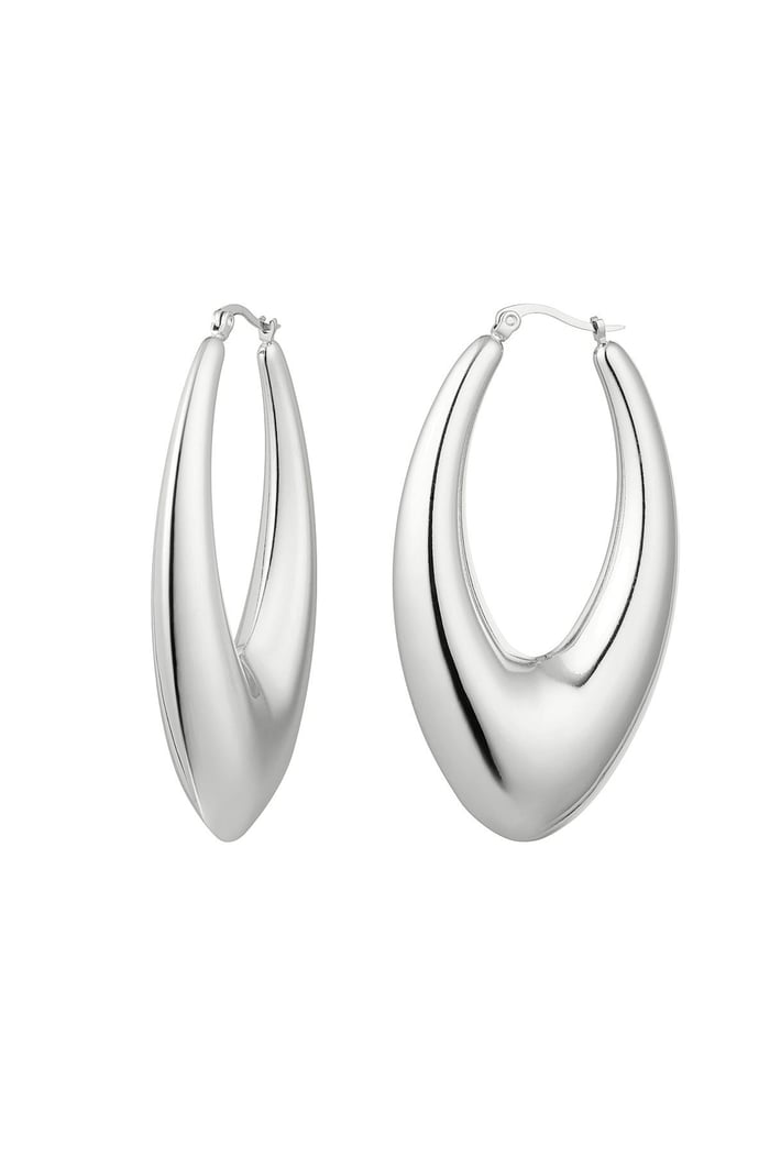 Earrings stainless steel chic large Silver color 