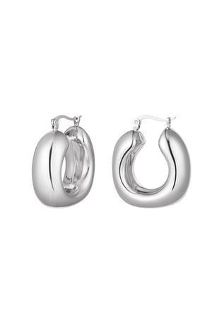 Earrings abstract shape - silver color Stainless Steel h5 