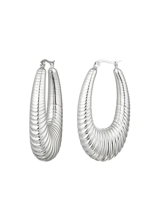 Earrings stainless steel chic medium Silver color h5 