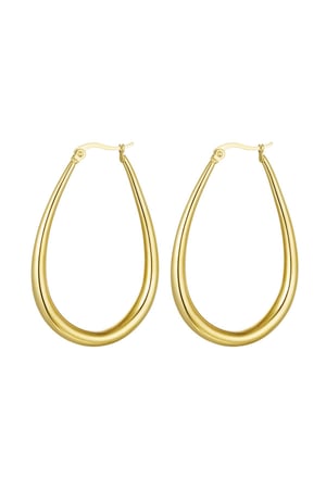 Earrings drop large Gold Color Stainless Steel h5 