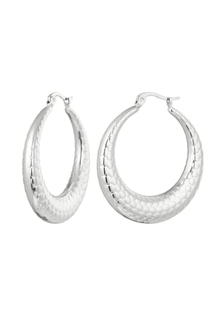 Earrings bubble print large Silver Color Stainless Steel h5 