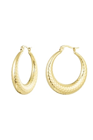 Earrings bubble print medium Gold Color Stainless Steel h5 