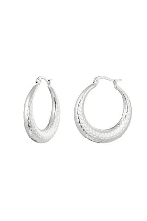 Earrings bubble print small Silver Color Stainless Steel h5 