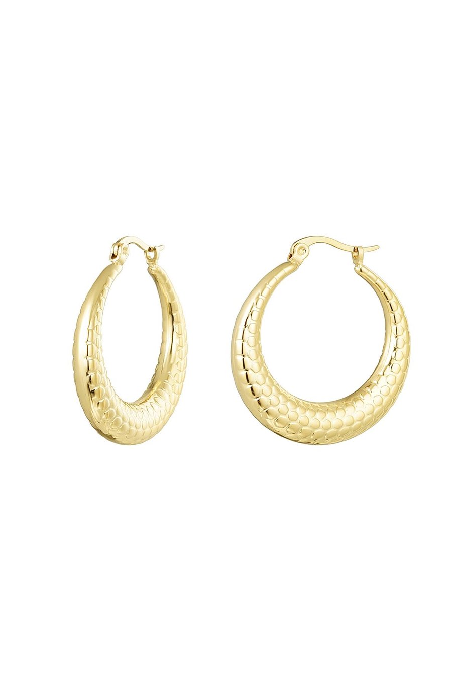 Earrings bubble print small Gold Color Stainless Steel