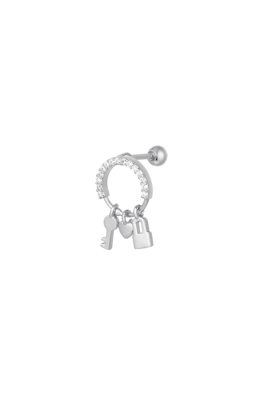 Piercing mit Charms und Zirkonia Goldfarbe Kupfer