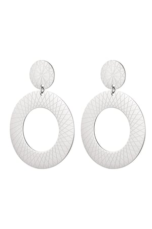 Embossed earrings Silver Color Stainless Steel h5 