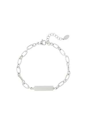 Link bracelet with charm Silver Color Stainless Steel h5 