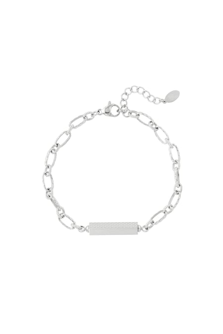 Link bracelet with charm Silver Color Stainless Steel 2