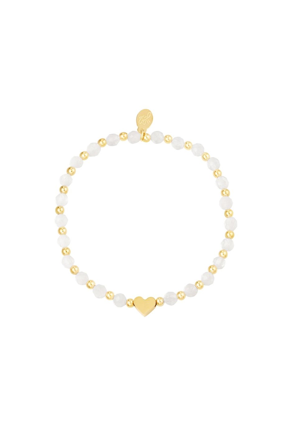 Perlenarmband mit Perlen Rosè & Goldfarbe Edelstahl 