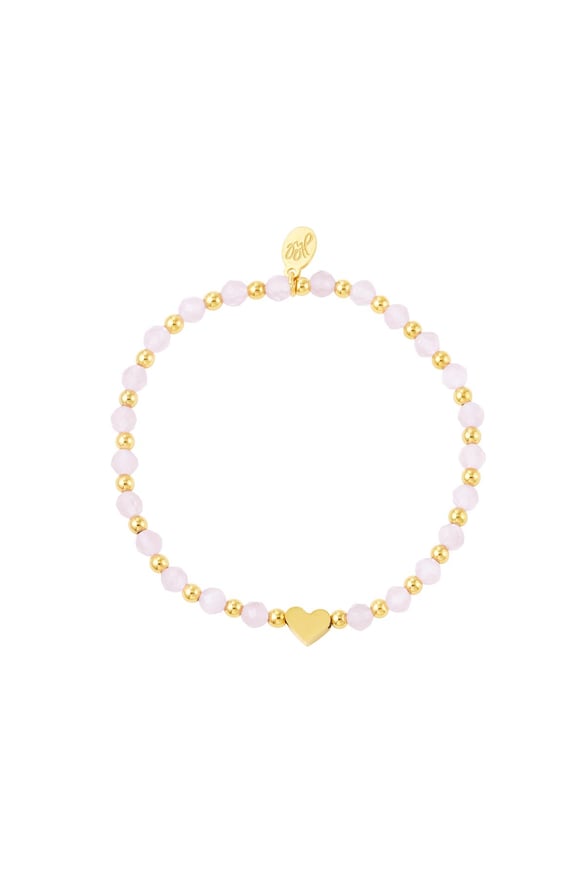 Perlenarmband mit Perlen Rosè &amp; Goldfarbe Edelstahl 2