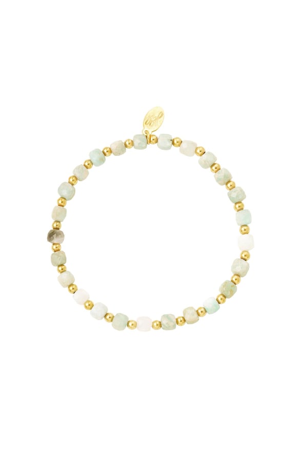 Bracelet or avec pierres Turquoise &amp; Couleur or Stone 2