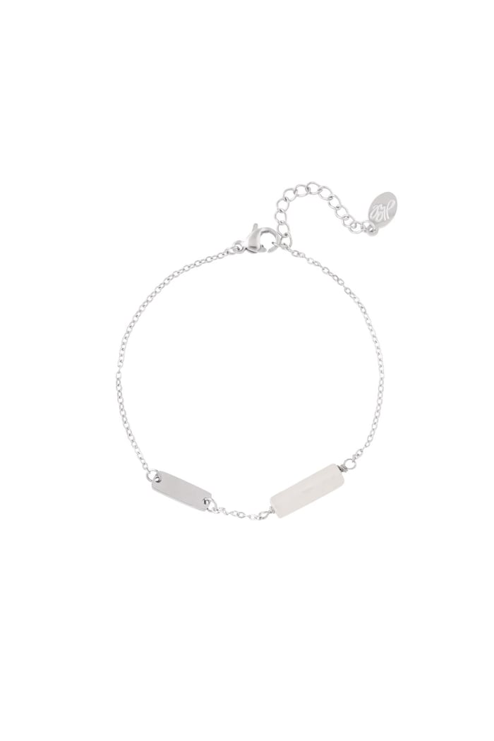 Basic Armband mit Stein - Kollektion Natursteine Rosè & Silber Edelstahl 