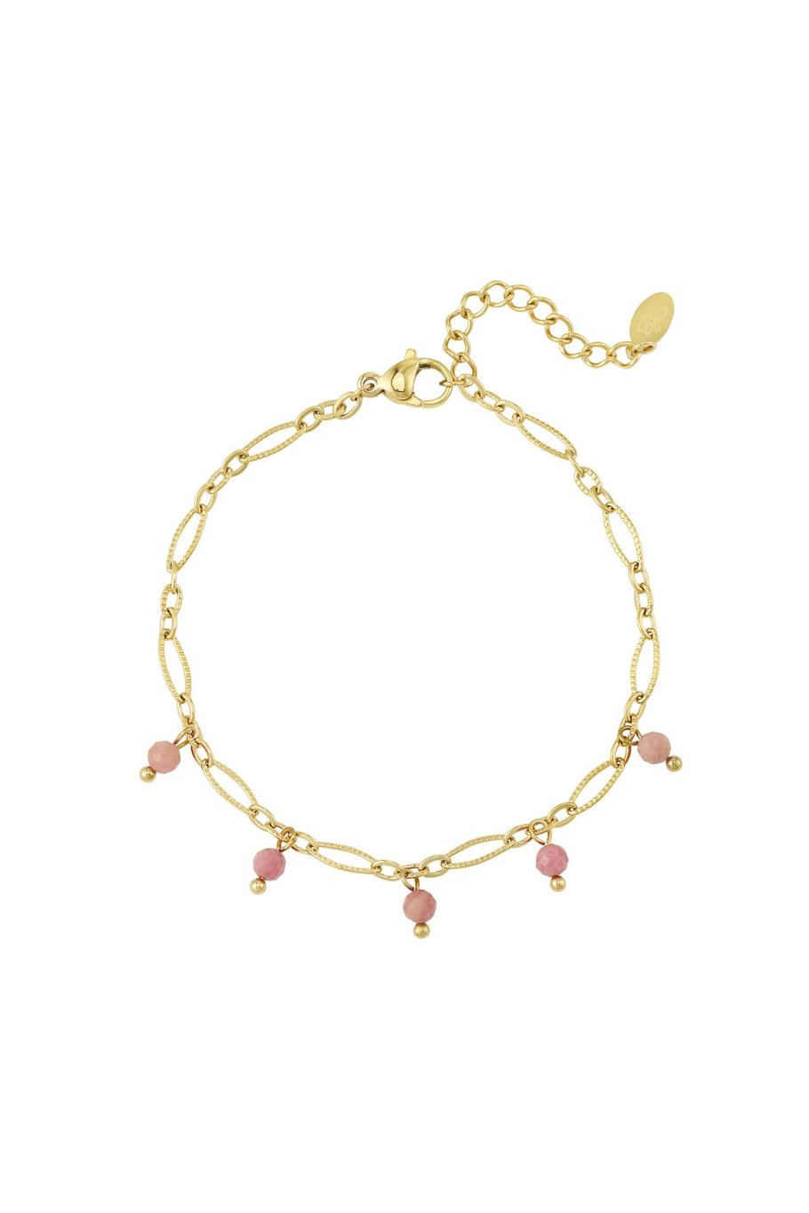 Armbandglieder mit Perlen - Natursteinkollektion Grün & Goldfarbe Edelstahl 