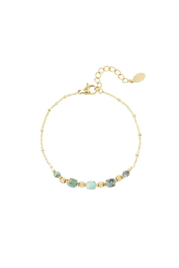 Bracelet stones &amp; beads - Natural stones collection Dark green Stainless Steel (Pack with plastic bag) 2