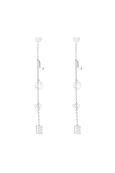 Boucles d'oreilles clous d'amour Argenté Acier inoxydable 2