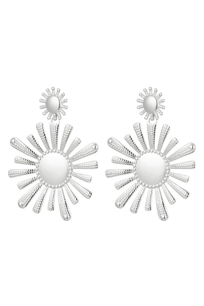 Earrings stainless steel flowers Silver color 