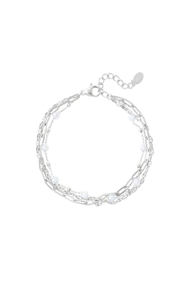 Armband drie lagen gekleurde details Goud kleur Stainless Steel h5 