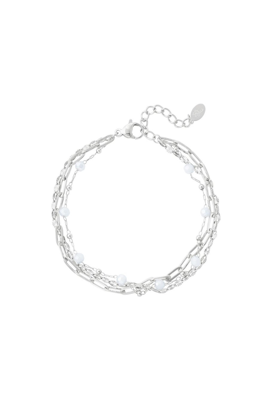 Armband drie lagen gekleurde details Goud kleur Stainless Steel 