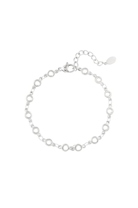 Link bracelet circles Silver Color Stainless Steel