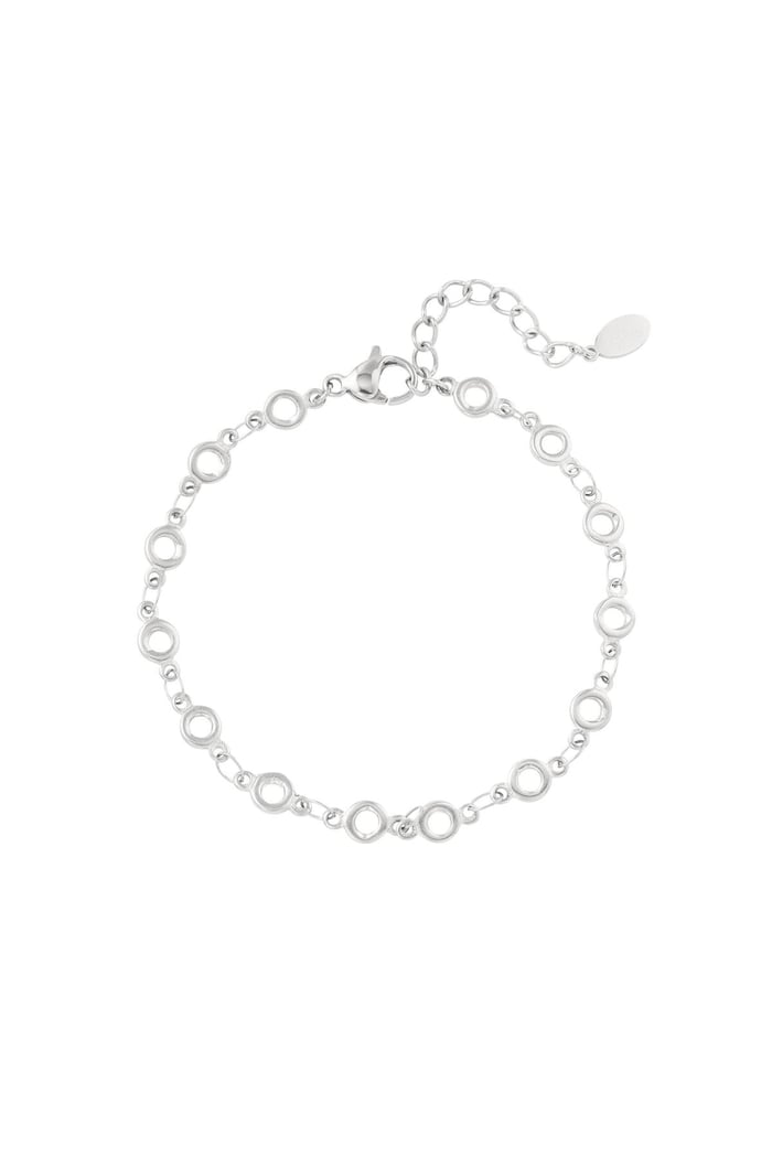 Link bracelet circles Silver Color Stainless Steel 