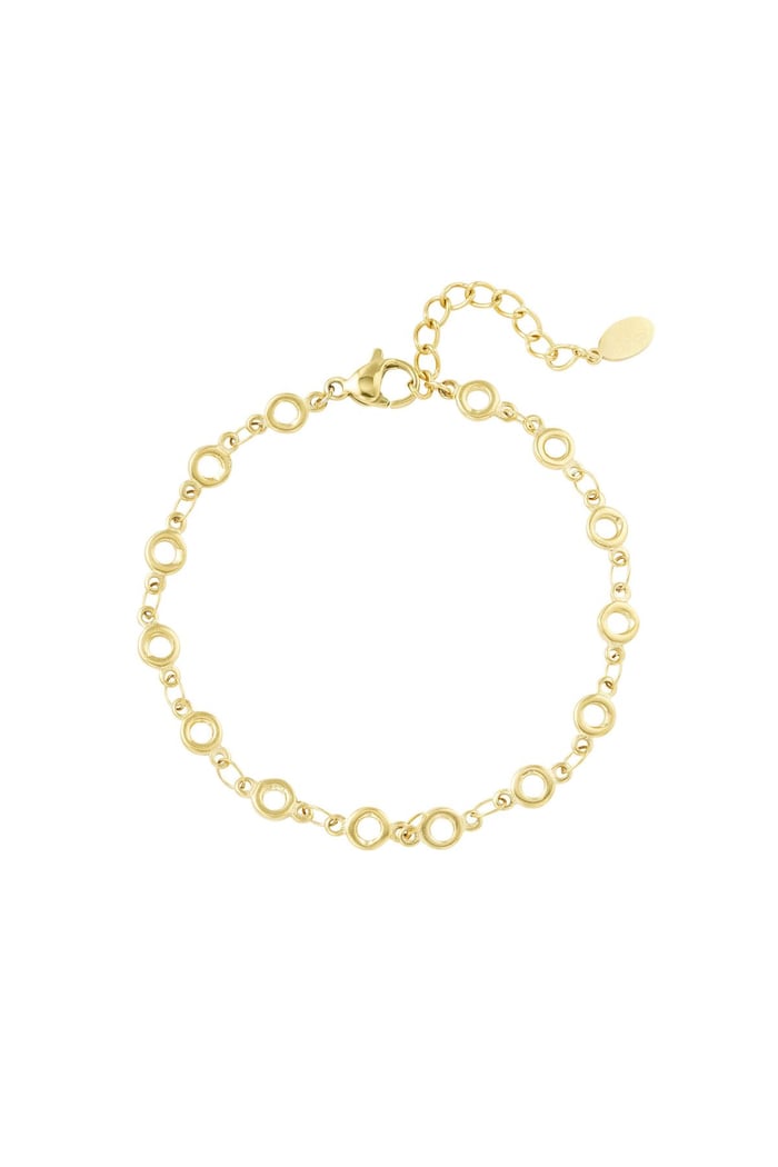 Link bracelet circles Gold Color Stainless Steel 